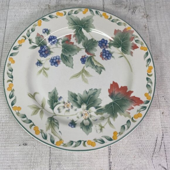 Vintage Julie Pople Avon COUNTRY FRUIT COLLECTION Porcelain Salad Plate Set 4 - Picture 4 of 16